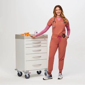 FIGS set - terracotta jogger scrub set S/SP